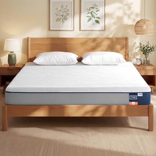 VASAGLE Matelas 160 x 200 cm, Matelas 2 Personnes, Mousse à Mémoire de Forme Gel, Soutien Mi-Ferme sur 7 Zones, Housse Respirante, Amovible et Lavable en Machine, 20...