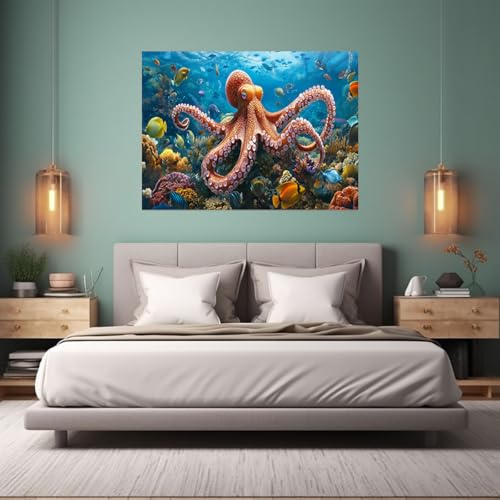 Tableaux de salle de bain impression sur toile moderne bleue 40x60cm