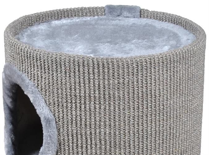 Tiragraffi Per Gatti DIP-MAR A Barile - 2 Livelli 50cm Grigio Con Palline