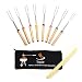 TOPIE Marshmallow Roasting Sticks Set of 8 Stainless Steel Telescoping Smores Skewers & Hot Dog Forks 32 Inch BBQ Accessories -Fire Pit, Camping, Campfire, Bonfire & Outdoor Cookware