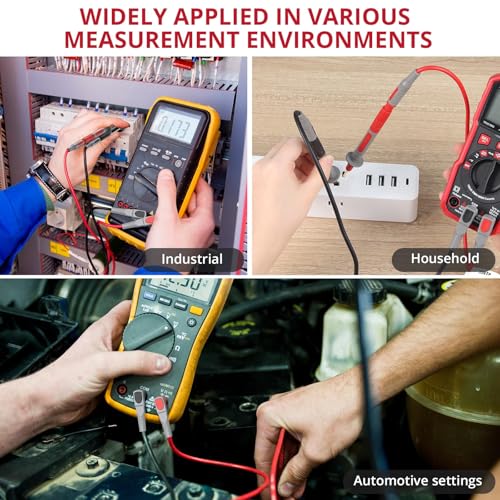 Image of BINTA 28PCS Silicone Multimeter Leads Kit with Replaceable Gold-Plated Test Probes 4PCS Alligator Clips Test Hook Storage Bag, Multimeter Test Leads Kit for Industrial Car Electrical Testing Home