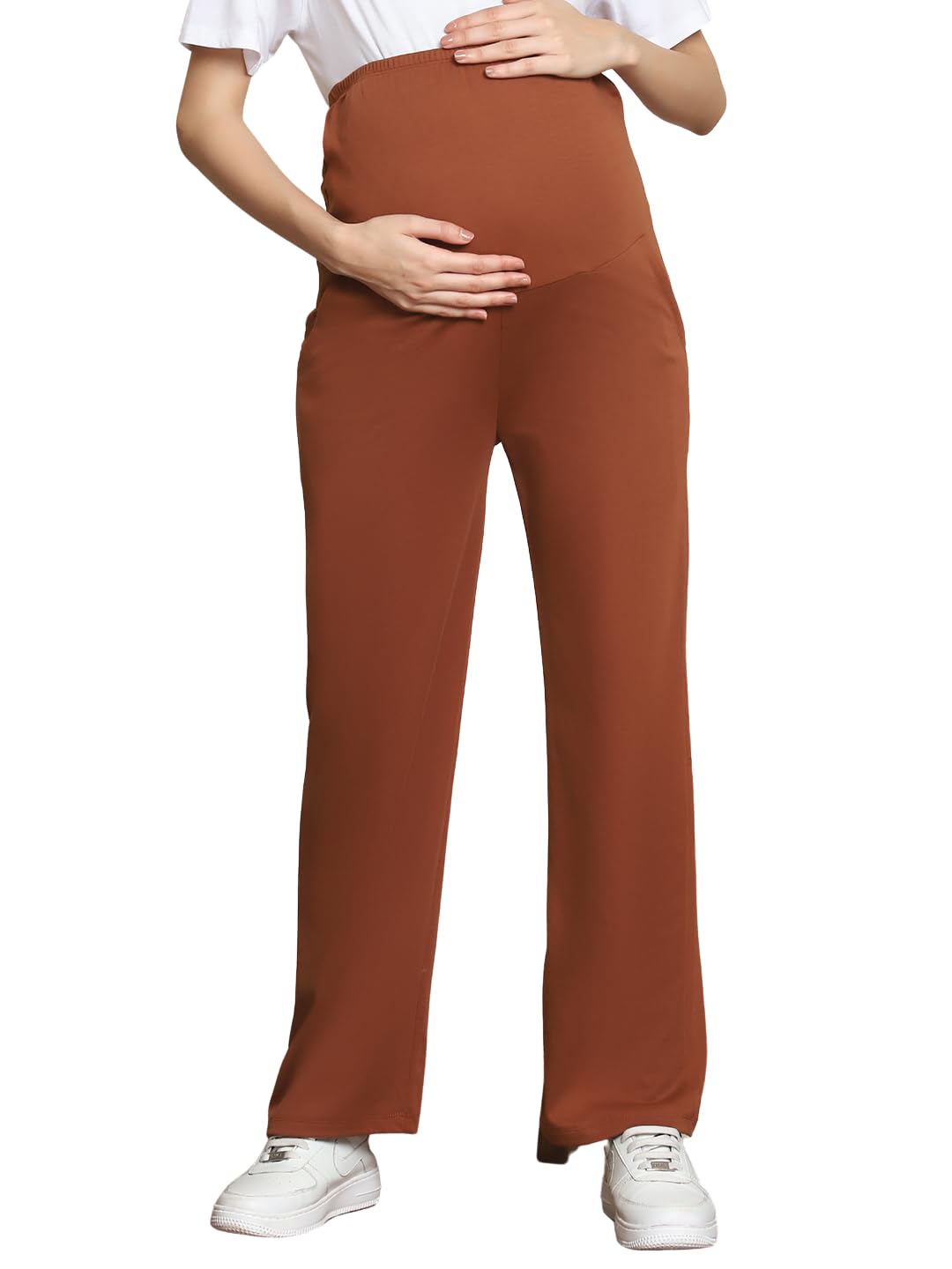 WELL-KEPT Women’s Maternity Track Pants – Brown-picture-23