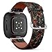 CJBROES Replacement Leather Watch Band, Compatible with Fitbit Versa 3 and Fitbit Sense of Wristband Bracelet Accessory - Butterflies