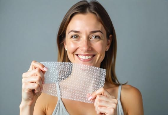 Bubble Roll Packaging 50 cm Width x 5 m Length – Paper Bubbles Packaging Perfect for Moving, Shipping – Transparent