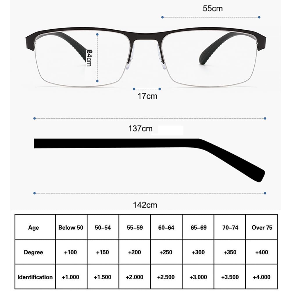 JIETIAN Gafas de Lectura fotocromáticas Inteligentes para Hombre, con Lentes multifocales progresivas HD asféricas de Resina y protección UV400,Azul,+1.25