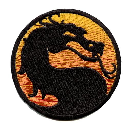 Evil Dragon Combat Round Logo Iron On Patch