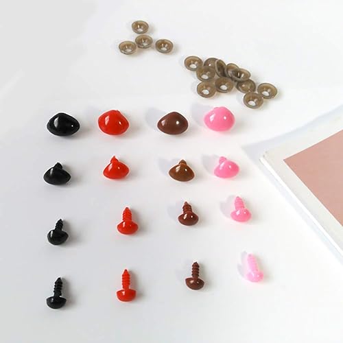 Miniatura 6 de 130 piezas de plástico triangular nariz oso de peluche botones de nariz con arandelas para manualidades, juguete de ganchillo y animales de peluche,