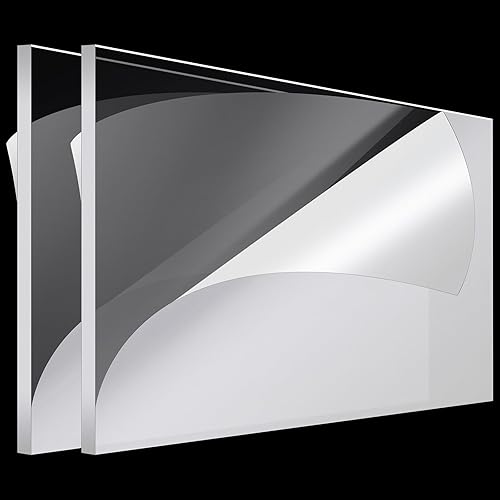 Vista 42 de Roowest Hojas gruesas de acrílico transparente, paneles de plástico cortados a medida, panel de tablero de acrílico fundido con película protectora
