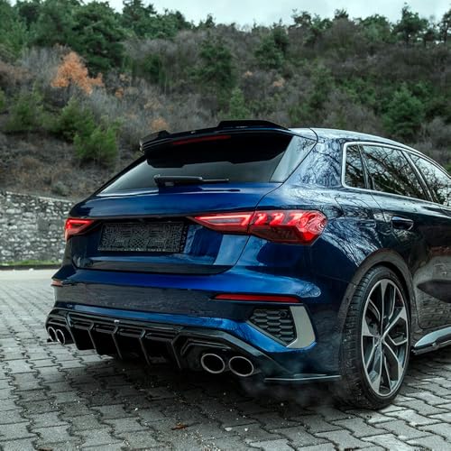 Realizzato in plastica ABS Oneway Diffusore posteriore compatibile con Audi A3 8Y S-Line/S3 Sedan/Sportback 2020- - Nero lucido