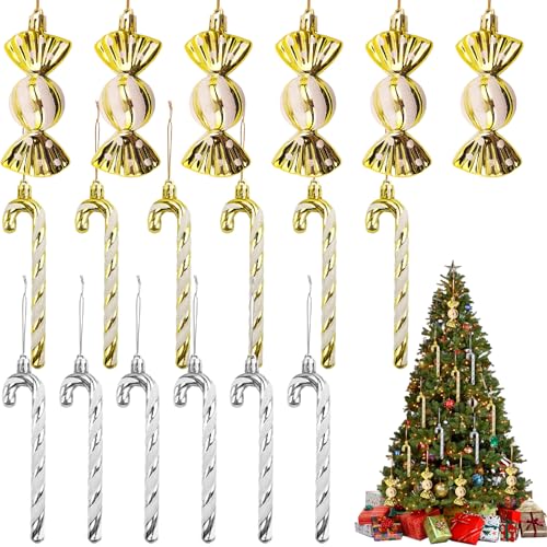Amentalove 18 Stück Zuckerstangen Weihnachtsbaum, 14 cm Zuckerstangen...