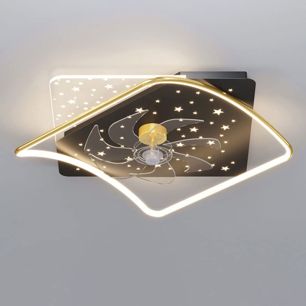 Plafonnier avec ventilateur LED 48W dimmable silencieux pour chambre