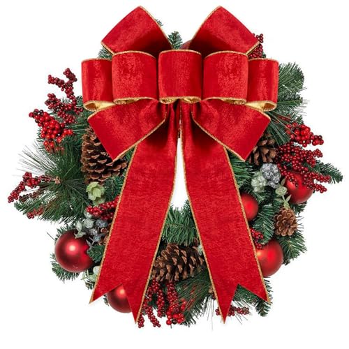 Lazos de Navidad de terciopelo premium Utehilly con acabado denso para decoración sofisticada 4