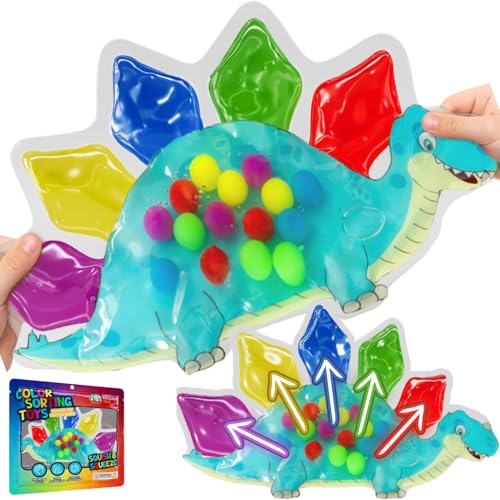 Image of Dinosaur Sensory Toys for Toddlers 3-5 Travel Toys Color Sorting Matching Activities Preschool Toddler Car Activities Quiet Calm Down Sensory Toy Gift Ready Fine Motor Toy for Toddlers Ages 3 4 5
