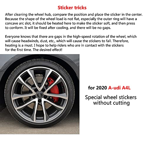 ZWMBAOR 19 Inch Wielstickers, Plating Tire Rim Beschermende Film, voor 2020 A-udi A4l, Sticker Materiaal, Verkrijgbaar… - Image 4
