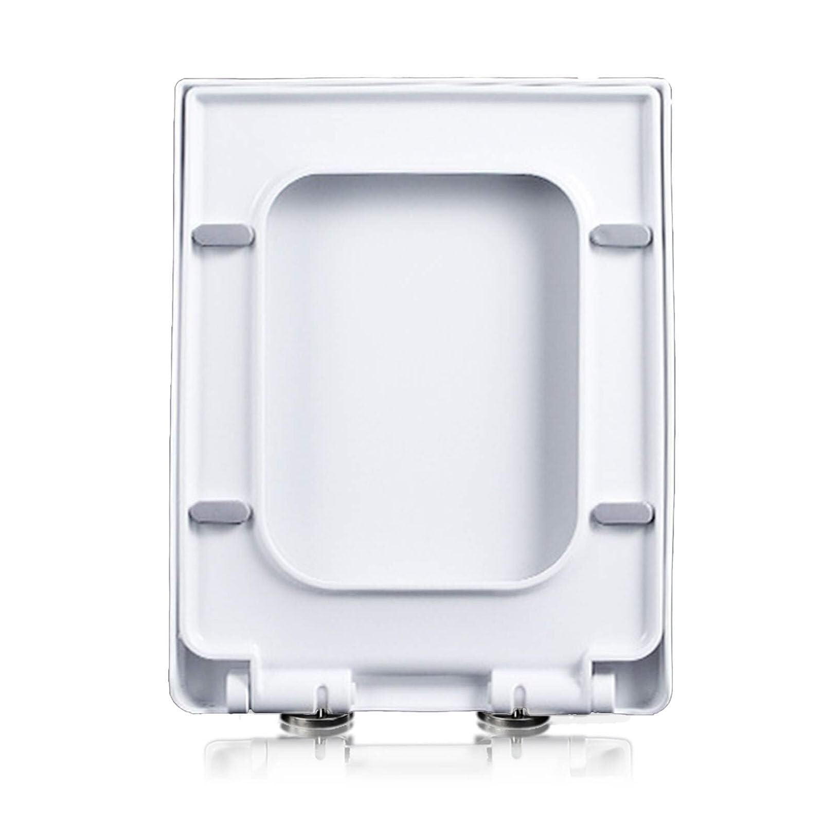 Dxpsxjl One Color White Toilet Seat, Adjustable Hinges, Lightweight, Durable, Portable, User-Friendly, Compact Lightweight Build, Soft, Close, Quick, Release, Square