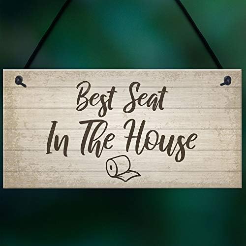 RED OCEAN Funny Best Seat In The House Toilet Bathroom Loo Sign Hanging Wall Door Plaque Gift