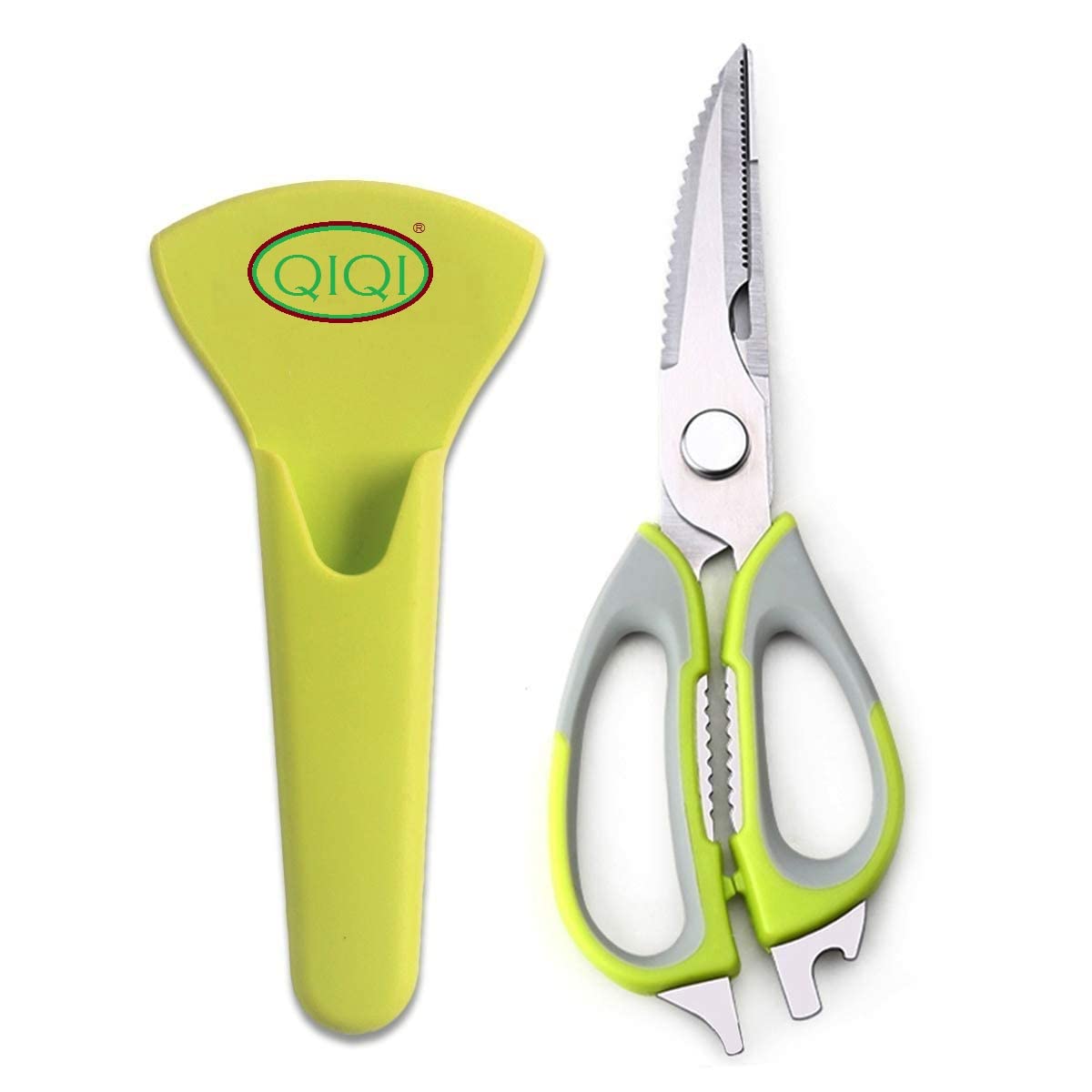 QIQI® Heavy Duty Stainless Steel Kitchen Scissors 8 in 1 Tool Multipurpose Detachable Mighty Shears Scissor with Magnetic Holder, Knife, Cutter, Peeler, Opener, Slicer, Nutcracker (Pack of 1) (B09WGRS2N8) Amazon Price History, Amazon Price Tracker