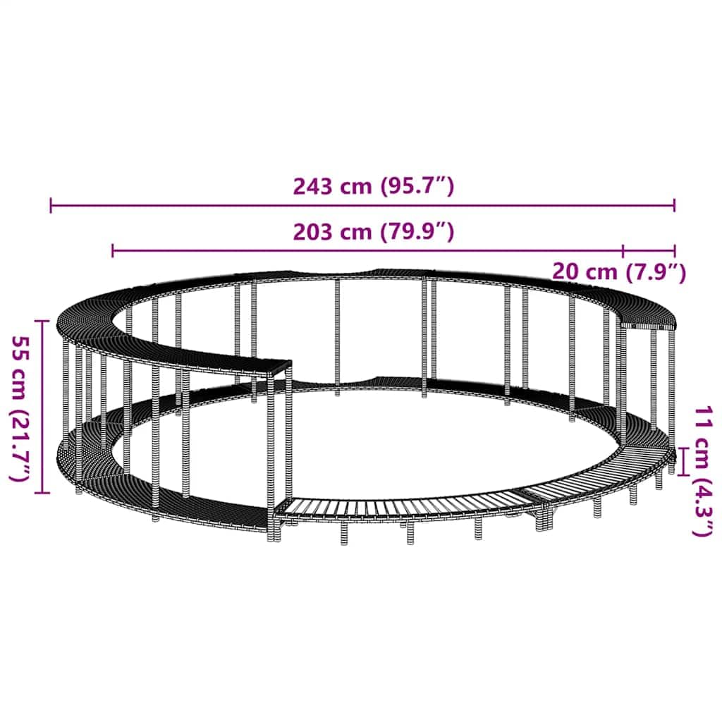 Mangloder - Bordo per vasca idromassaggio con vano portaoggetti, in polyrattan grigio, scala in legno di acacia, accessorio per esterni per idromassaggio, vasca idromassaggio, piscina fuori terra, spa