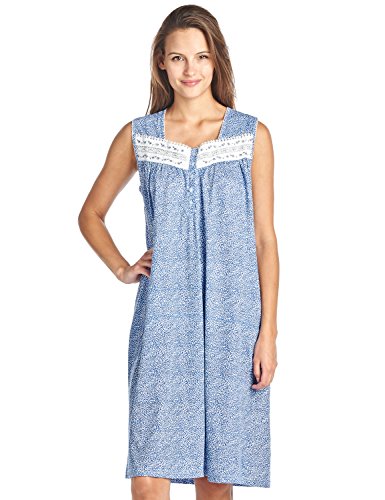 Casual Nights Women's Fancy Lace Trim Sleeveless Nightgown