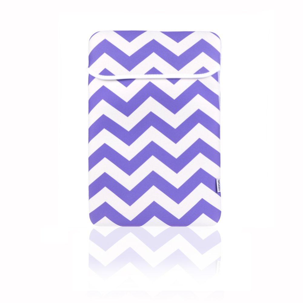TopCase Chevron Series Purple Sleeve Bag Cover for All 13” 13-inch Laptop Notebook / Macbook Pro with or without Retina Display / Macbook Air / Macbook White / Ultrabook / Chromebook - with TopCase Chevron Mouse Pad