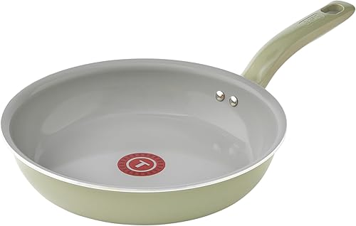 T-fal Sartén antiadherente de cerámica reciclada de 12 pulgadas, apto para horno 350F, ollas y sartenes, utensilios de cocina verde