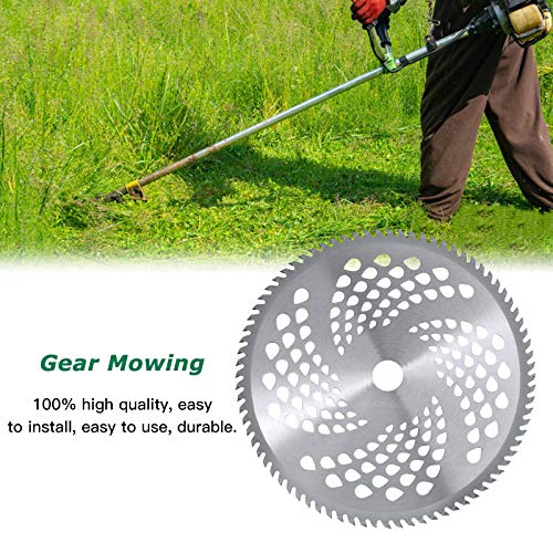 EXCELFU 9\" x 20T Chainsaw Tooth Brush Blade & 10\" x 80T Carbide Tip Brush Cutter Trimmer Blade with Adapter for Cutter, Trimmer, Weed Eater - Thumbnail 6