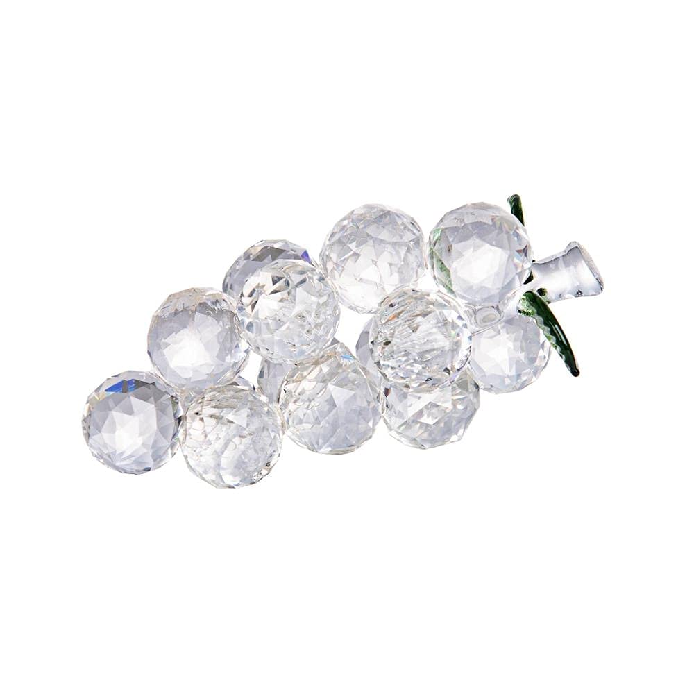 3D Crystal Clear Grape Figurine Paperweights Fruit Ornaments Wedding Gifts Decoration Home Office Decoration