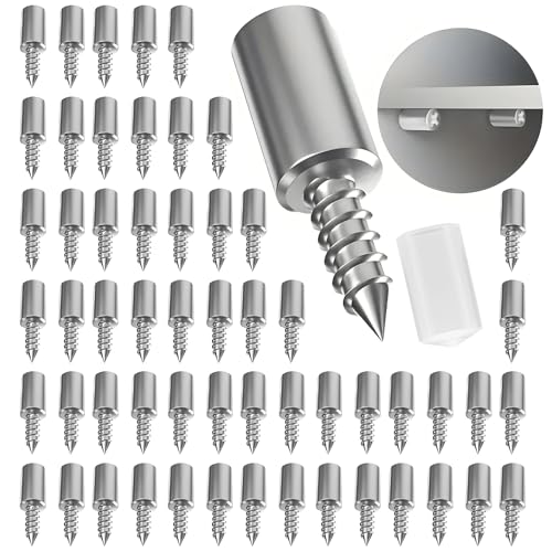70pcs Shelf Support Pegs 7.5mm Shelf Support Self-Tapping Screws Cabinet Laminate Support Screw Heavy Duty Metal Pegs for Shelves Shelf Support Pins with Non-Slip for Kitchen Cupboards Furniture