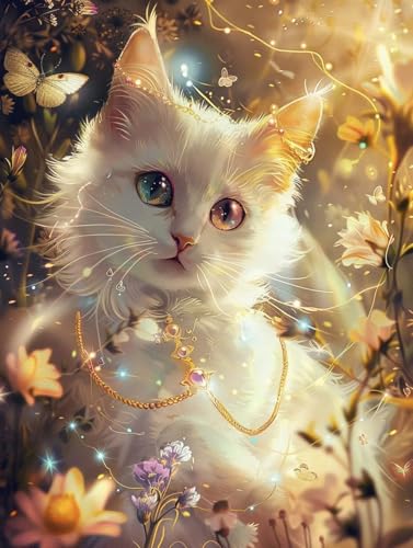 Peinture Diamant Chat G0-365 : Kit de Loisirs Créatifs Contre le Stress