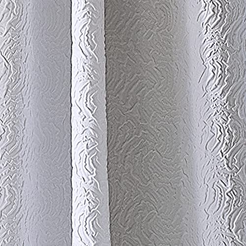 Dkny Cloud Room Darkening Lined Window Curtains For Living Room Microsculpt Block-Light White Rod Pocket Panel Pair, 50 X 96 Inch, White #TOP3