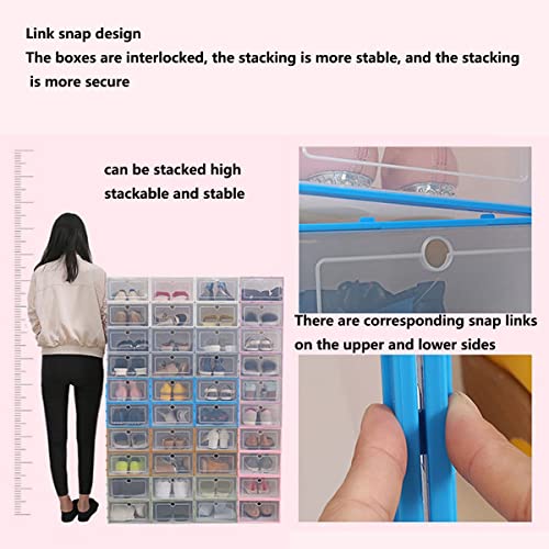 Boîtes de rangement pour chaussures transparentes et bacs à baskets gris empilables - 4