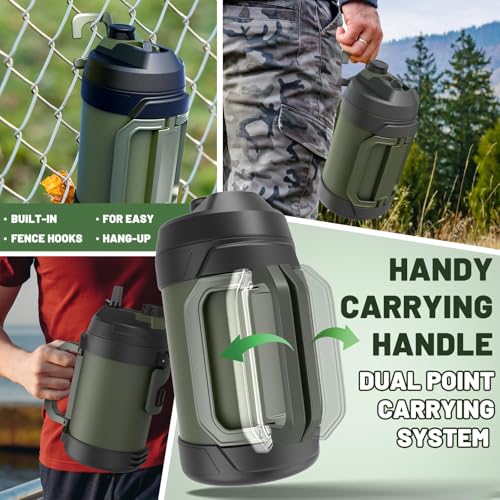 Image of Hydraful Gallon Water Bottle, 128 oz Large Insulated Stainless Steel Sports Water Jug, Large Triple Wall Vacuum Insulation Water Bottle-Keeps Cold up to 48 Hrs-Sweat Proof, for Gym, Hiking & Camping