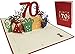 Produktbild LINPOPUP® 3D Pop-Up Karte 70 Geburtstag, Geburtstagskarte mit Umschlag, Happy Birthday - Gutscheinkarte zum Geburtstag, Geschenk für Freundin, Frau, 70 Zahl rot N24