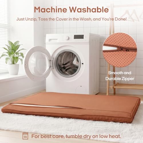 Image of ZonLi Japanese Floor Mattress Futon Mattress Twin Size 4 Inch Thick | Foldable Tatami Mat, Washable Cover, Portable Floor Bed for Sleeping, Guest, Dorm