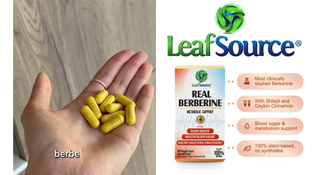 LeafSource Real Berberine 1000mg Daily Dose, Made in Canada
