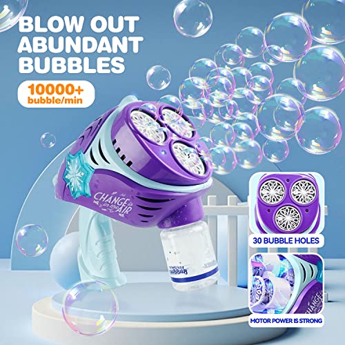 Bellochiddo Bubble Gun - Automatic Bubble Machine Gun With Rechargeable Battery, Light Up Bazooka Bubble Gun For Kids, Summer Outdoor Toys, Christmas Party Birthday Gifts For Boys & Girls #TOP1