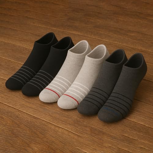 Image of 6 Pairs Multicolor lining Design Cotton Ankle Length Socks for Men & Women | Combed Cotton with Extra Soft Ankle Length | Suitable for all Season | Multicolor | Free Size | Pack of 6 Pairs