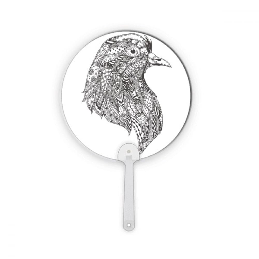 Peinture pour oiseaux artisanat Art Déco Noir Féroce éventail rond décoratif