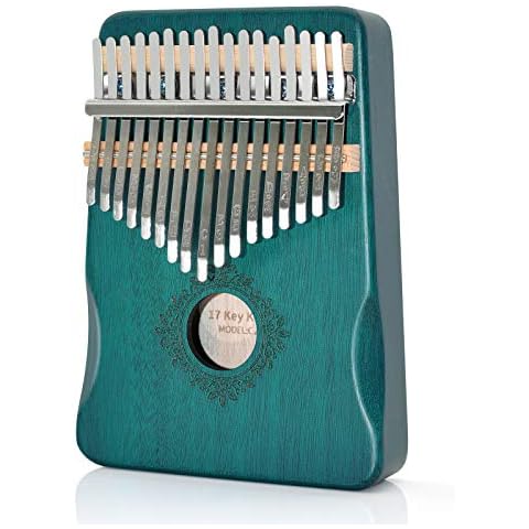 Kalimba 17 Keys - Kalimba Kit Thumb Piano Finger Piano for Beginners and Advanced Players Blue Mahogany Cover