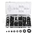 Gydandir Rubber Grommet Assortment Kit Eyelet Ring Gasket Assortmen Electrical Wire Gasket Ring Assortment for Wire, Plug and Cable, 180 Pieces