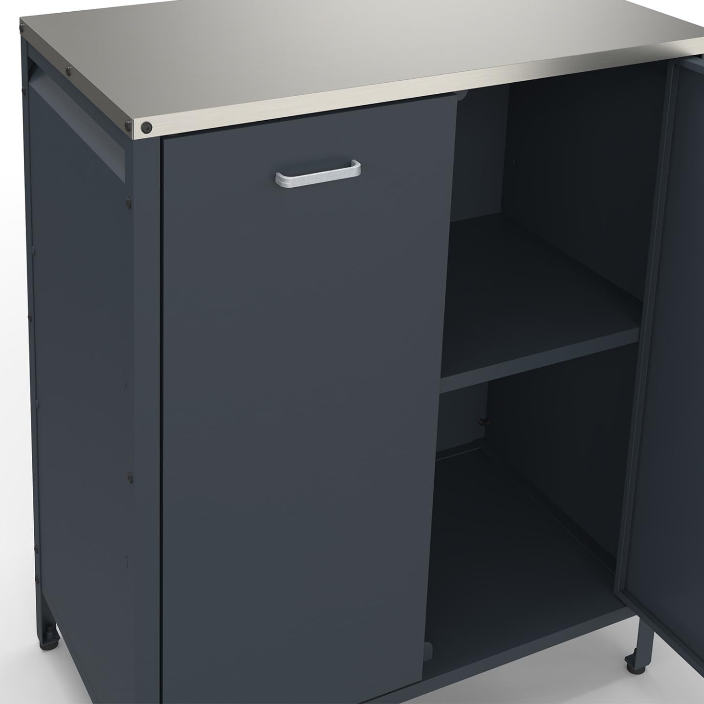 Meuble de Cuisine extérieure Pareo 2 Portes en Acier Gris Anthracite