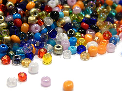 Lot de 6500 perles de rocaille, en verre de 2 mm, couleurs mélangées, 11/0, pour enfants Cover