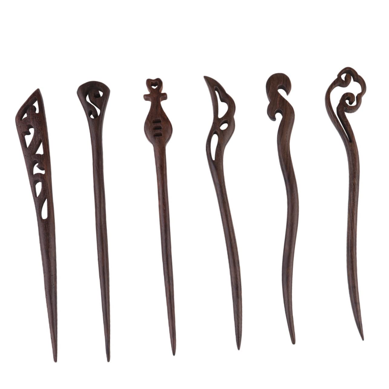 3 Sets Vintage Holz Haarnadeln Für Dutts Chinesische Knoten Haarnadel Antiker Stil Mode Kopfschmuck Damen Haarschmuck 6 Stück * 3 Zufälliger Stil