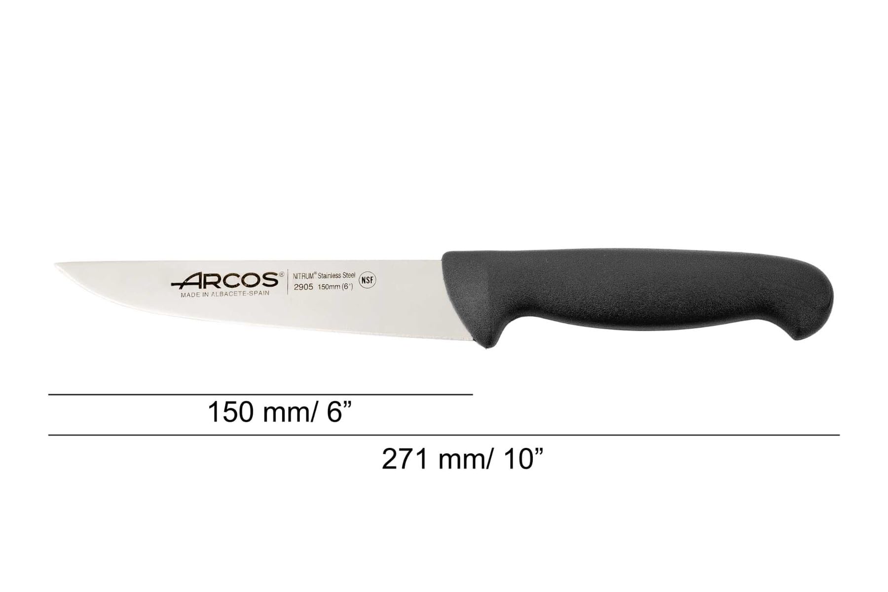 Arcos Couteau De Chef En Acier Inoxydable Nitrum Avec Lame De 200 Mm – Couteau De Cuisine Polyvalent Professionnel, Poignée Ergonomique En Polypropylène – Couleur Blanche, Série 2900