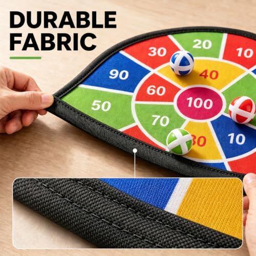 Image of TEMI 29 inch Large Dart Board for Kids, Boys Toys Dartboards with 20 Balls, Indoor and Outdoor Sport Fun Party Play Game Toys, Birthday Gifts for Boys Girls 3 4 5 6 7 8 9 10 11 12 Years Old