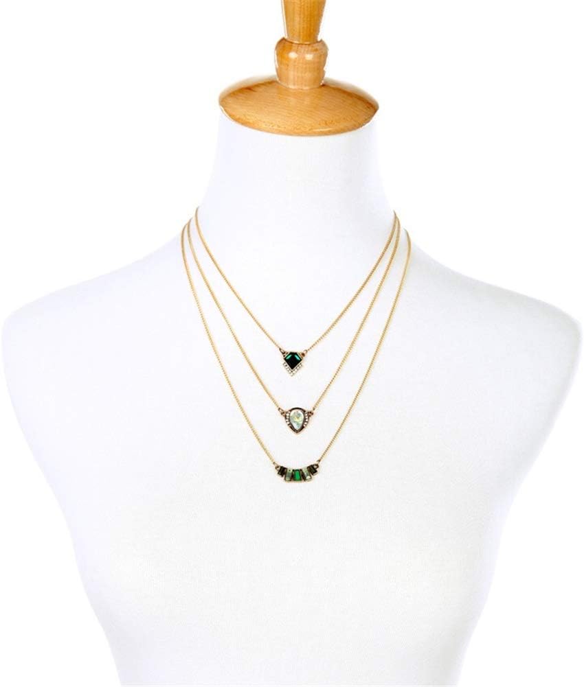 AILUOR 18K Gold Plated Baroque Layered Necklaces Vintage Choker with Evil Eye Rhinestone Created emerald Luxury Diamond-Encrusted Drop Jewelry for Women Ladies - Image 2