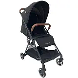 Carrinho Premium Baby Zurich Cinza Preto Couro Marrom