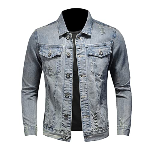 Veste en jean homme ajustée carreaux XXXXL veste denim confort