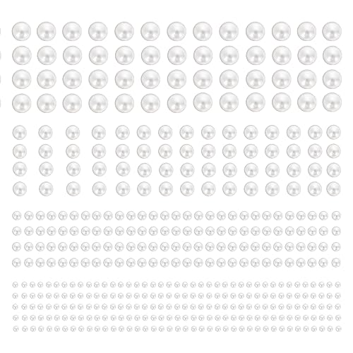 2800 perlas autoadhesivas para el cabello, 4 tamaños, semiperlas beis, para manualidades, pegatinas autoadhesivas para cara, cuerpo, uñas, maquillaje (3/4/5/6 mm)
