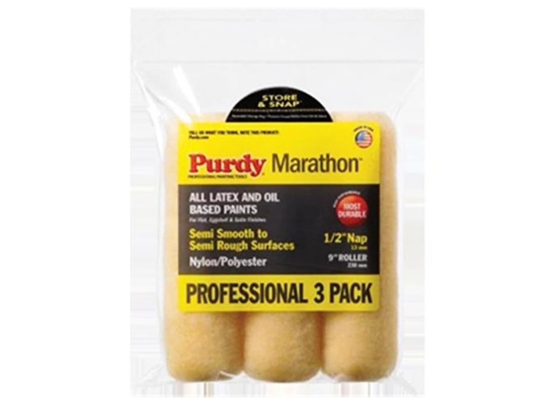 Purdy 14B861100 Marathon - Paquete múltiple de 1/2 pulgada, paquete de 3, amarillo, 9 x 1/2 pulgadas